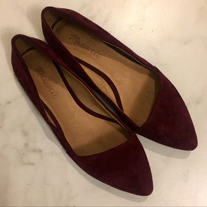Madewell Mira Burgundy Suede Flats